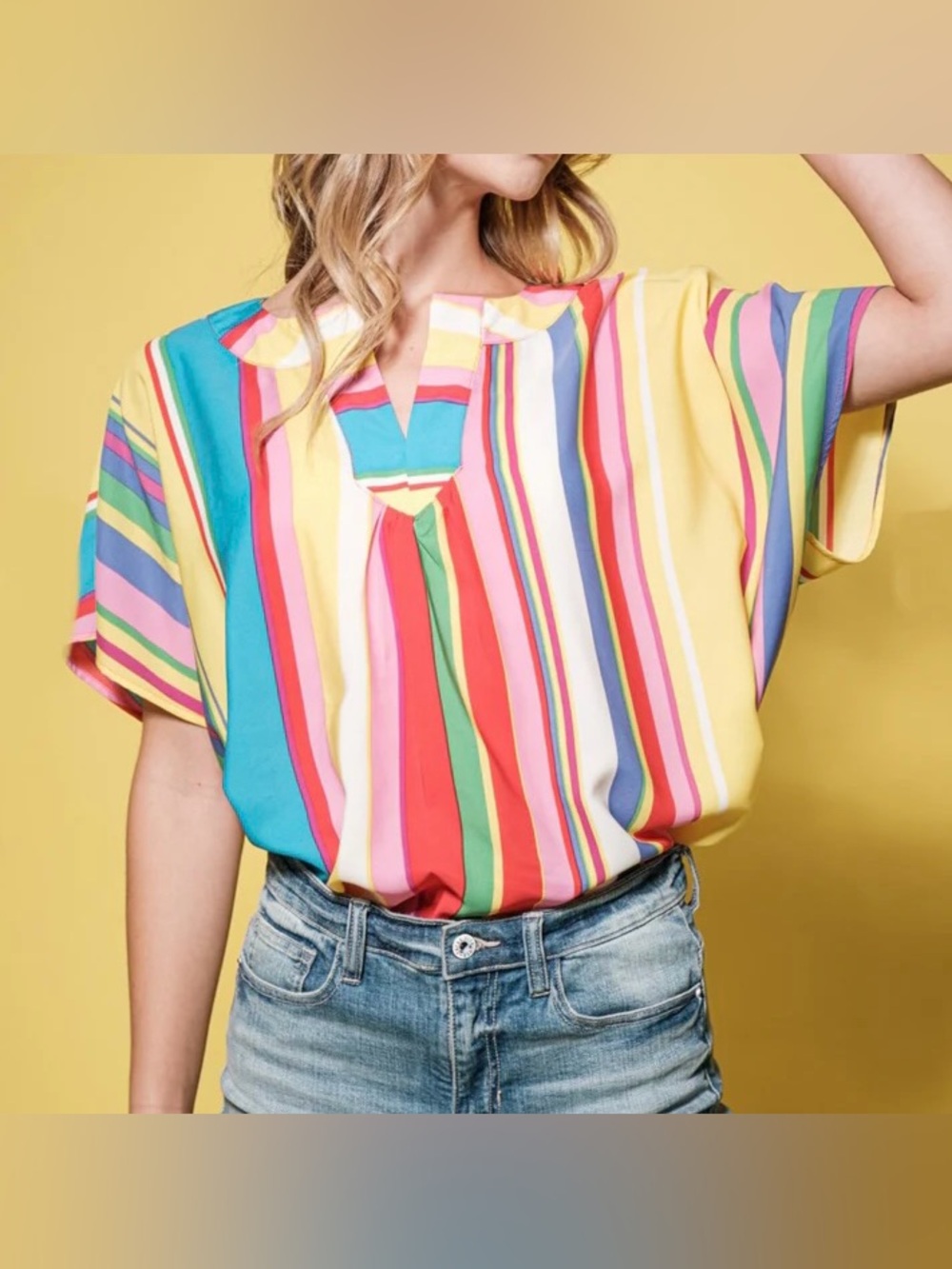 The Ces Femme top multicolor striped tunic